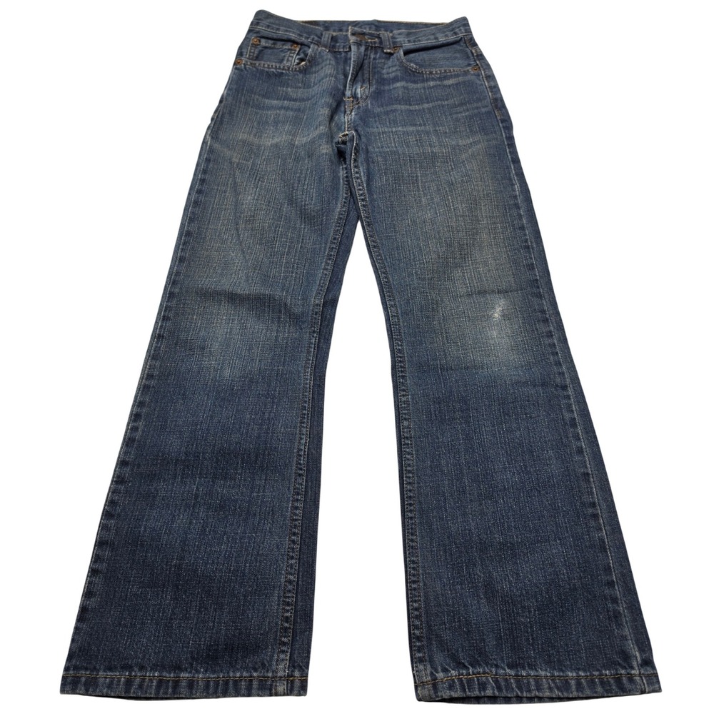 Levis 527 Bootcut Jeans Boys Size 12 Reg 26x26 Blue Denim Medium Wash Distressed